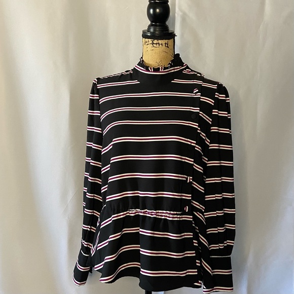 Who What Wear Tops - WHO WHAT WEAR  Women's Long Sleeve Asymmetric Button Blouse